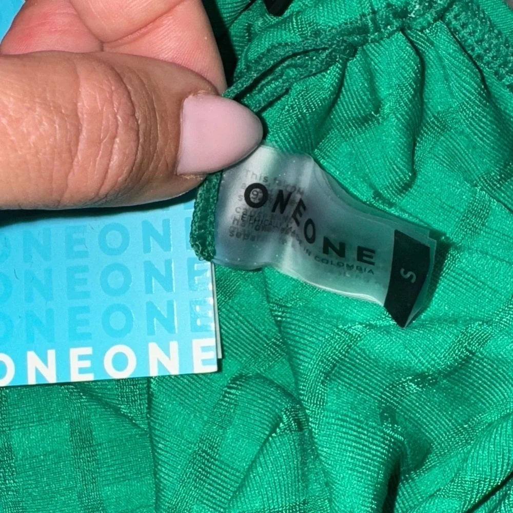 NWT OneOne Swimwear SKIRT Coverup Pine Green New Mini Co-ord Bikini Small Cute